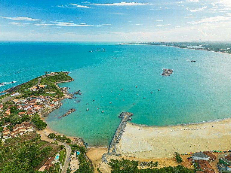 Dois quartos com ar a 190 m de praia Paradisíaca