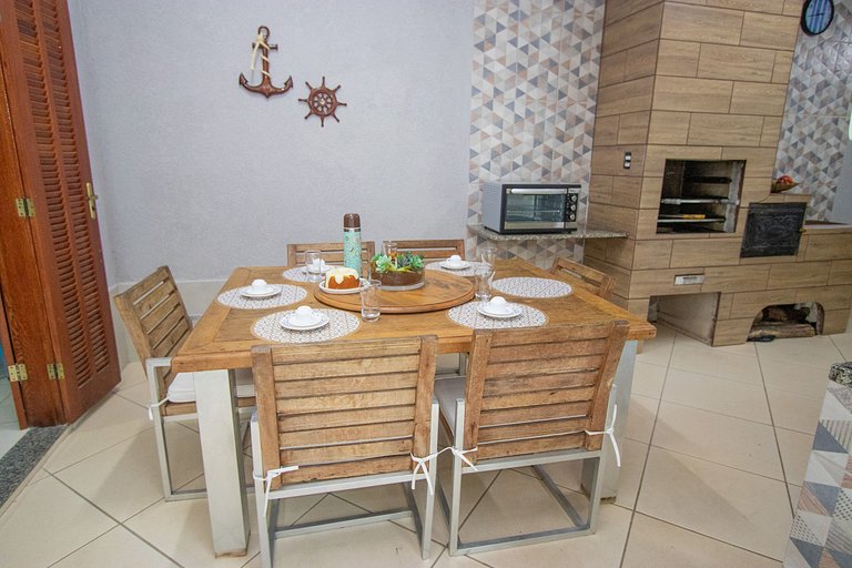 Casa 5 quartos, varanda com vista para piscina