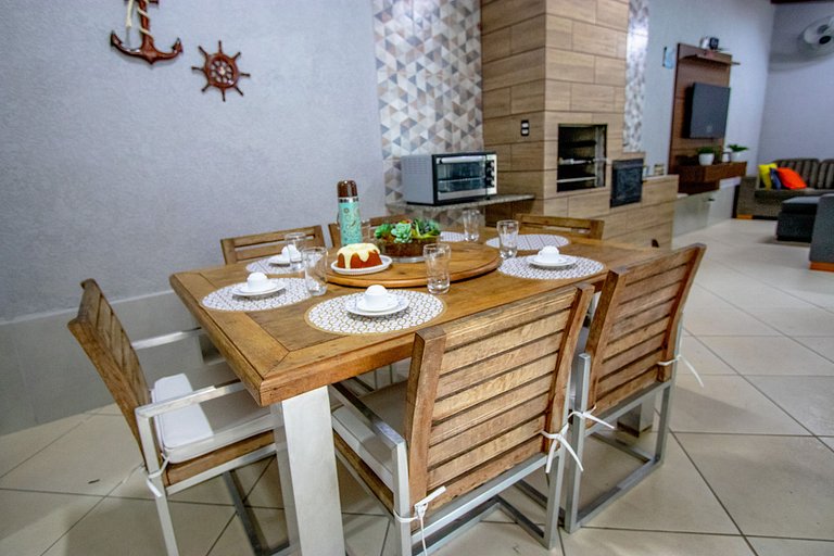 Casa 5 quartos, varanda com vista para piscina