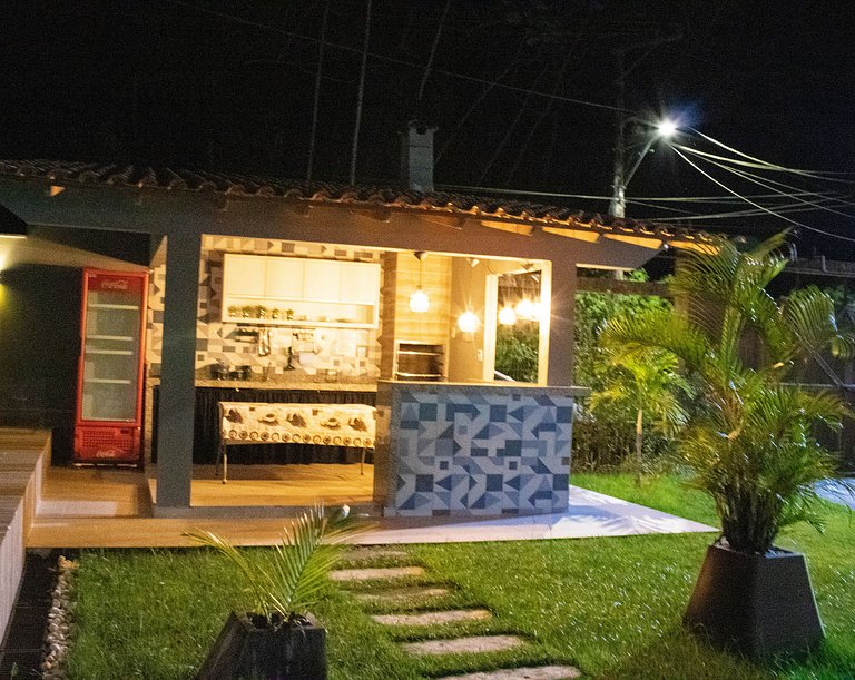 Casa 5 quartos, varanda com vista para piscina