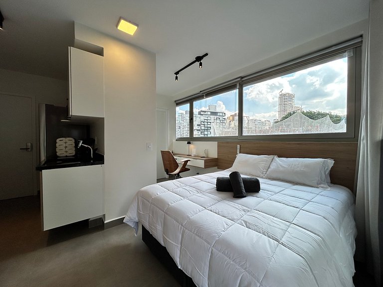Studio Luxo- Academia, Coworking & Piscina-Jardins