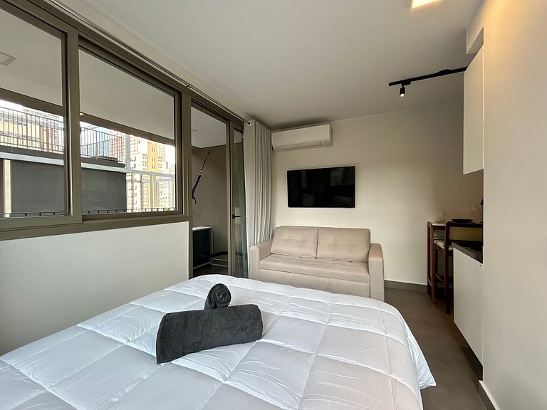 Studio Luxo- Academia, Coworking & Piscina-Jardins