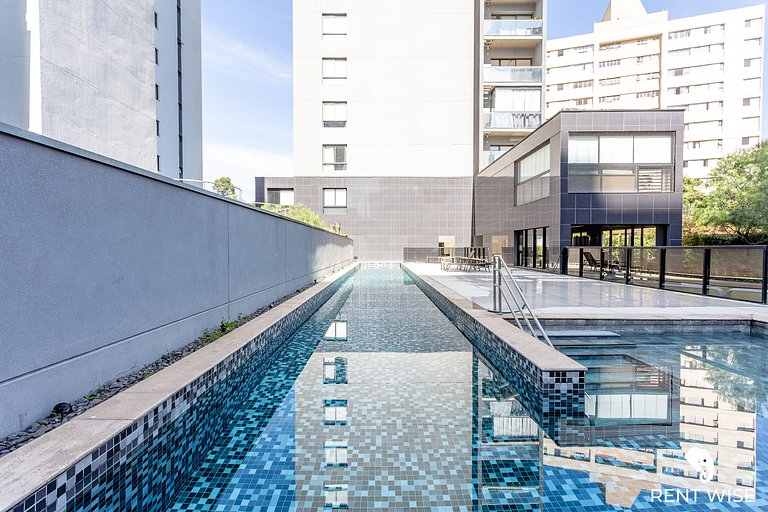 Estúdio c A/C. vaga e piscina na Vila Olimpia