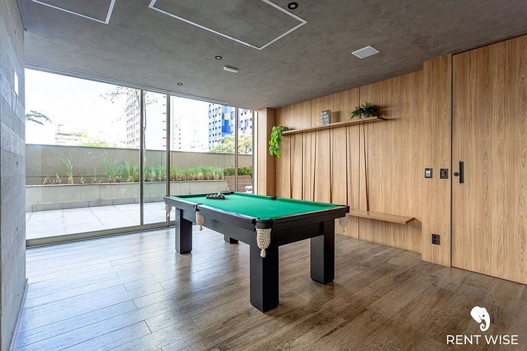Studio Luxo- Academia, Coworking & Piscina-Jardins