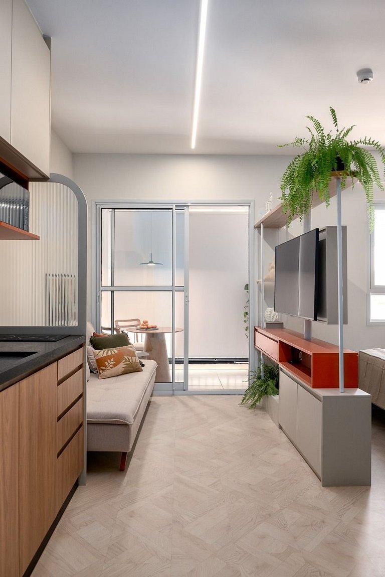Studio novo, completo e decorado Próx. ao Metrô
