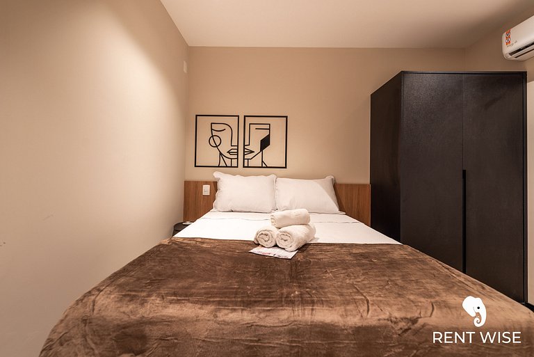 Studio Completo c/ Sofá-Cama e Prox. do Metrô!