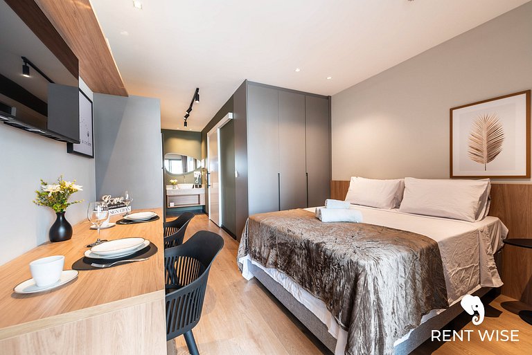 Studio Adaptado p/ Hóspedes c/ Mobilidade Reduzida