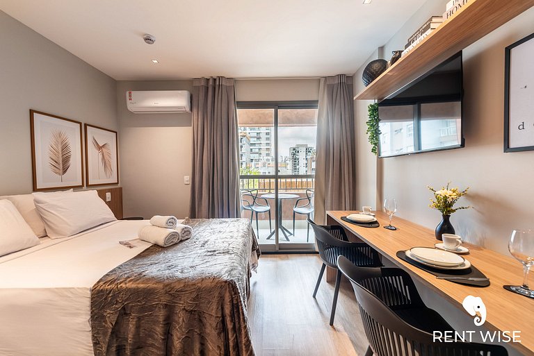 Studio Adaptado p/ Hóspedes c/ Mobilidade Reduzida