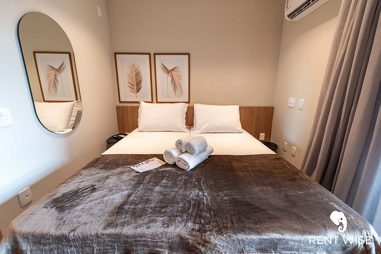 Ap c varanda e opção de cama king ou 2 de solteiro